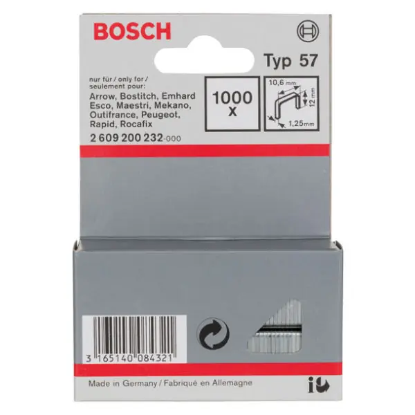 Agrafe en fil plat type 57, 10,6 x 1,25 x 12 mm, paquet de 1000 Offre Exclusive