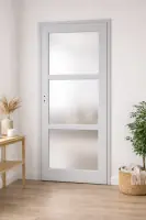 Bloc Porte Greyria Gris Clair Vitrée H204 x L73 cm C?te Tableau P.Droite Réduction