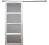 Solde Porte Coulissante Tana blanc Vitrée H204 x L73 cm, Rail Alu
