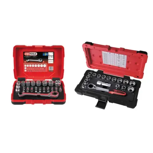 Usine Directe Lot de coffrets de douilles traversantes 1/4‘‘ – 3/8‘‘ – 1/2‘‘ 48 pièces