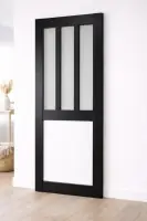 Achat Immédiat Porte Coulissante Atelier noir, blanc Vitrée H204 x L73 cm, Coquilles