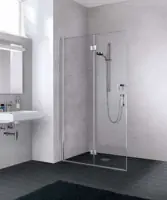 Paroi de douche Liga 90 x 200 porte Walk-in repliable montée seule, pivot à droite profilé argent poli verre clair traité anticalcaire rothaclean ROTH Prix Bas