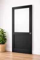 Porte Coulissante Atelier Noir H204 x L63 cm sans meneau, Coquilles Nouvel Arrivage