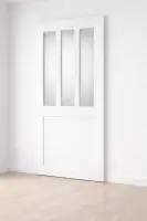 Porte Coulissante Atelier Blanc vitre depoli H204 x L73 cm Remise