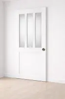 Porte Coulissante Atelier Blanc vitre depoli H204 x L73 cm, Coquilles Nouveauté