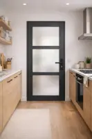 Bloc Porte Blakeria Gris Anthr Vitrée H204 x L73 cm C?te Tableau P.Gauche,Poignee Expédié Aujourd'hui