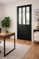 Achat Immédiat Bloc Porte Atelier Noir H204 x L83 cm C?te Tableau P.Gauche,Poignee
