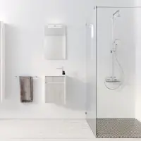 Meuble Lave Mains MINI 40x50x22 cm - Gris et Blanc Réduction