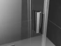 Haute Qualité Paroi de douche MELINA SPACE porte coulissante pendulaire 2 éléments à gauche, verre clair traité anticalcaire profilé argent poli 100 x h.200 cm ROTH