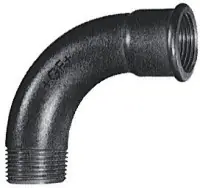 Dernier Modèle Courbe 90° 1 fonte malléable male-femelle noir 20 x 27 mm ATUSA