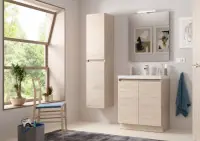 Certifié Meuble au sol Primeo 2 portes blanc laqué 80 cm