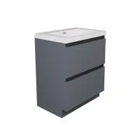 Meuble au sol 2 tiroirs gris laqué 70 cm Seulement Aujourd'hui