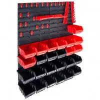 Kit de bacs de stockage et panneaux muraux 29 pièces rouge et noir 02_0003847 Offre Limitée