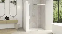 Paroi de douche SMART DESIGN C 137-150cm coulissant profilé blanc sans seuil verre transparent droite largeur 150cm - KINEDO - PA9235BTNED Bon Plan