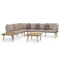 Salon de jardin meuble d‘extérieur ensemble de mobilier 4 pièces et coussins bois d‘acacia solide marron 02_0016285 Prix Bas