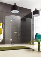 Haute Qualité Paroi de douche Tyxo fixe douche ouverte 90 verre sérigraphié profilé argent brillant 22 x 900 x 1900 mm LEDA