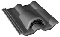 Tuile chatière grillagée Double Romane béton minéral noir 420 x 330 mm MONIER Remise