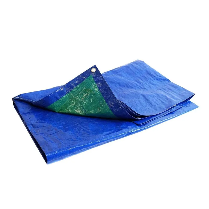 Bache Polyéthylène Haute Densité Bleu/Verte – Angles Renforcés – 4X5 M – Oeillets (9X11) – 150Gr/M2 Vente Directe