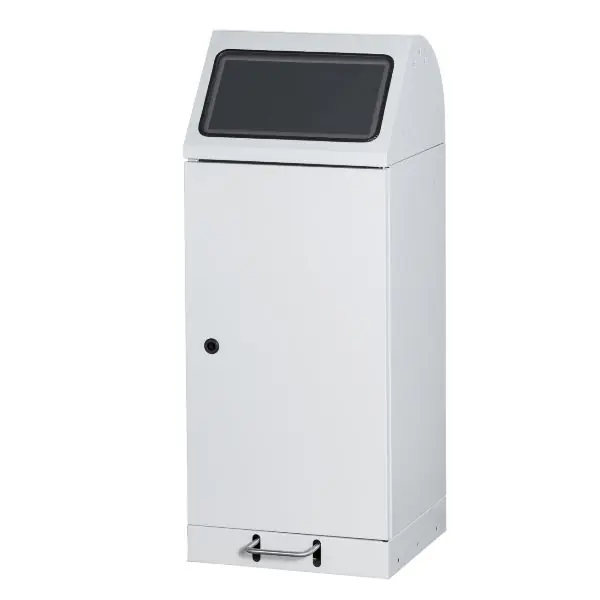Poubelle à matières recyclables 75 l avec clapet à fermeture automatique et pédale, Couleur RAL du clapet 5005 Bon Plan