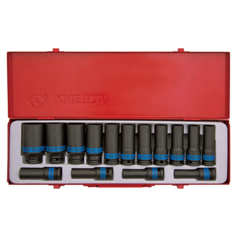 Coffret de douilles longues 1/2 à choc métriques - 15 pièces - KIN Promotion Saisonnière