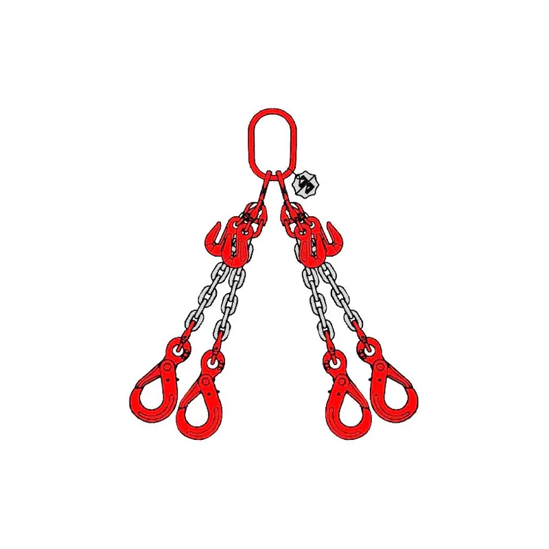Authentique Elingue cha?ne 4 brins réglables – Grade 80 – CMU 6.7T chaine ?10 mm longueur 3 mètres – crochets automatique