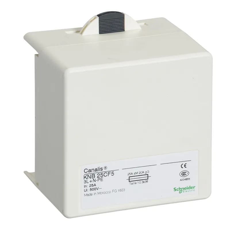 Canalis - coffret de dérivation pour fusible NF - 10?x?38 - 25?A - 3L + N + PE - KNB25CF5 Super Prix