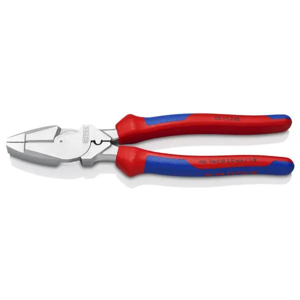 Achat Immédiat Pince universelle à forte démultiplication ? Lineman‘s Pliers ? modèle américain avec gaines bi-matière chromée 240 mm