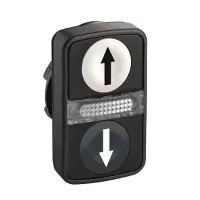 Harmony tête bt-pous doub touche ?22 blanc+noir flèche haut flèche bas IP66 - ZB5AW7A1724 Retour Gratuit