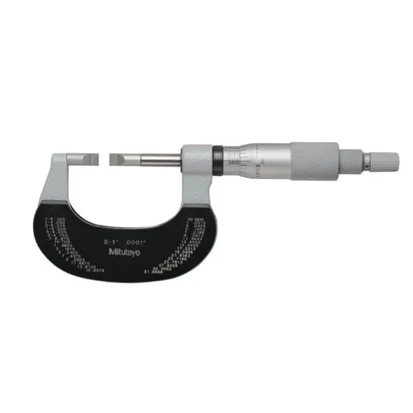 Promotion Saisonnière Micromètre, surfaces de mesure étroites, à plaquettes en métal dur, 1″, lame de 0,4 mm