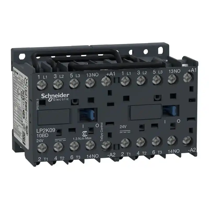 Contacteur inverseur TeSys LP2-K - 3P - AC-3 440V 9 A - bobine 24 V CC - LP2K0910BD Bon Plan