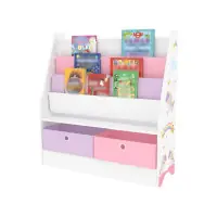 Quantité Limitée étagère d‘enfant à 3 compartiments avec 2 bo?tes 74 x 71 x 23 cm à motif licorne 03_0006963