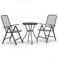 Mobilier à d?ner de jardin 3 pièces maille métal anthracite 02_0014753 Prix Réduit