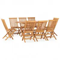 Mobilier à d?ner d‘extérieur pliable 9 pièces bois solide de teck 02_0014721 Acheter Direct