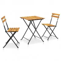 Mobilier de bistro pliable 3 pièces bois d‘acacia solide 02_0014551 Solde