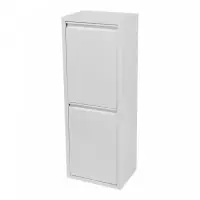 Poubelle de recyclage murale à 2 bacs amovibles 93 x 33 x 25 cm blanc 03_0008198 Remise