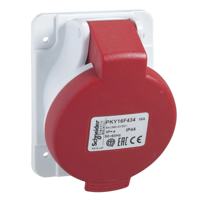 Super Prix PratiKa - socle de prise industrielle coudée 32 A - 3P+T - 380-415 V CA - IP44