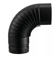 Réduction Coude plissé 90° émaillé 7/10e soudé en continue noir mat ral 9019 diamètre 180 mm OUJOULAT