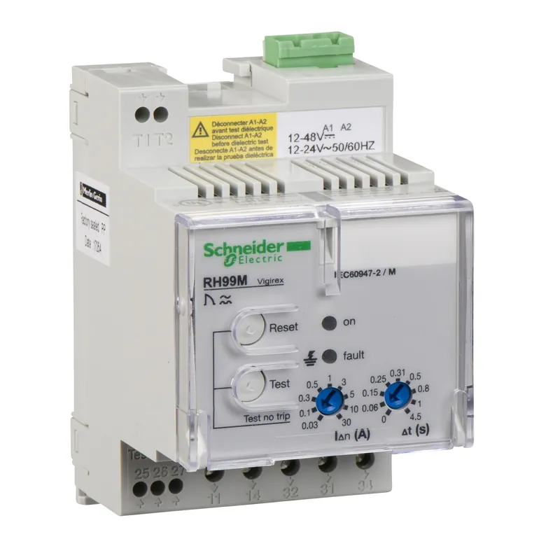 Commander Vite Vigirex RH99M 12-24VAC/12-48VCC sensibilité 0,03-30A réarmement manuel