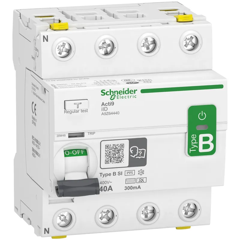 Haute Qualité Acti9 iID - interrupteur différentiel - 4P - 40A - 300mA - type B - SI - 400V