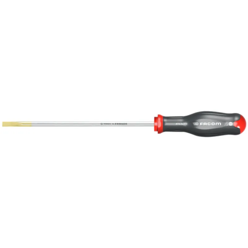 Achat Immédiat Tournevis Plat Lame Fraisée Longue FACOM PROTWIST? – Fente 6,5X1,2 – Lame 300MM – AT6.5X300
