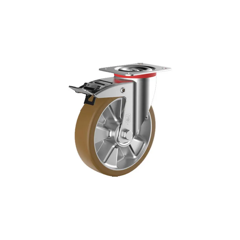 Roulette bandage polyurethane - monture pivotante freinee - ?160 MM - CMU 400 Kg Acheter En Ligne