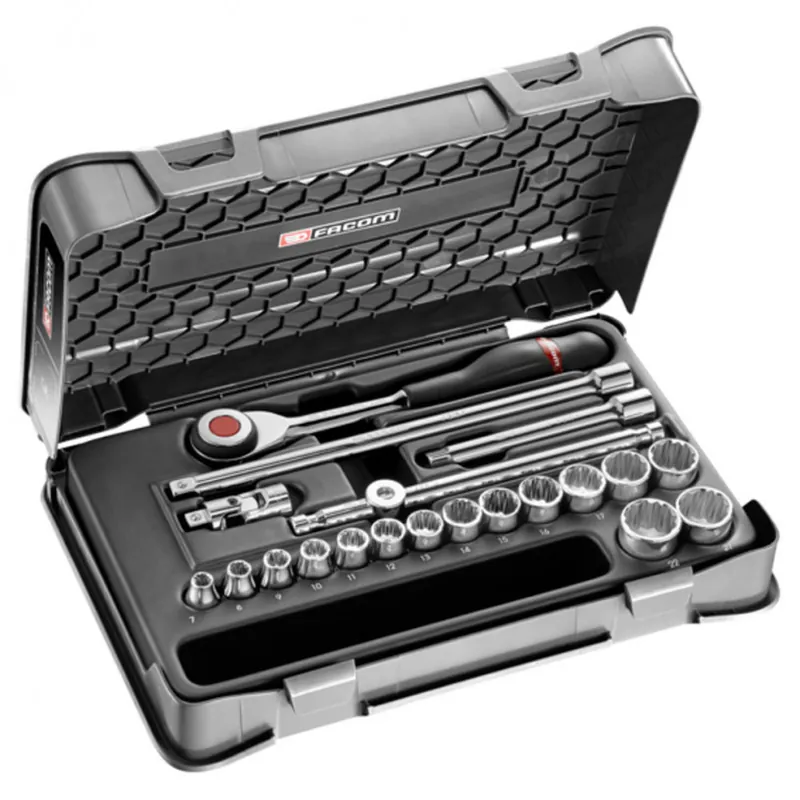 Coffret douilles 3/8‘ - 12 pans métrique 20 pièces - Facom J.360-3P12 Nouvel Arrivage