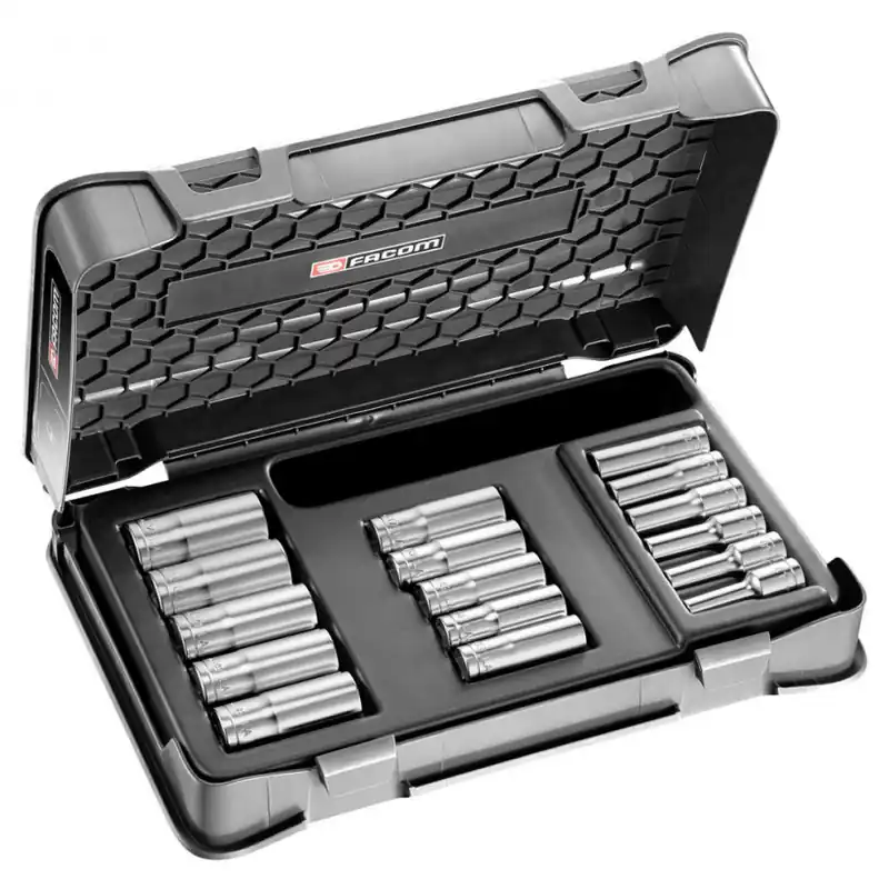 Vente Flash Coffret douilles 3/8‘ – 12 pans métrique 16 pièces – Facom J.404