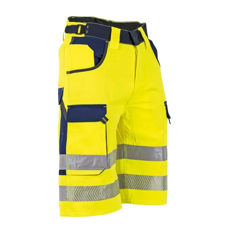 Bermuda CotonPolyester Haute Visibilité BOUGIE Jaune/Marine Taille 42 Prix Promo