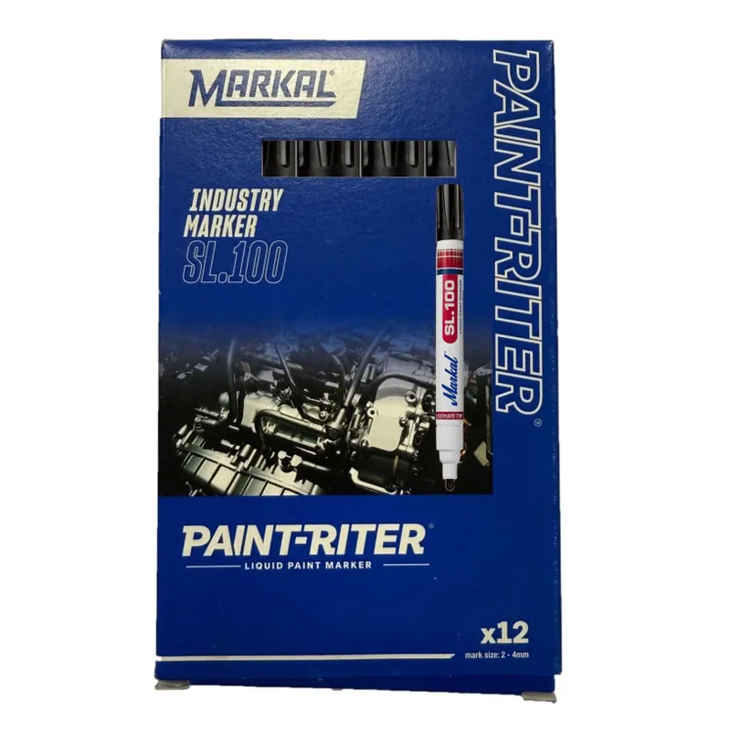 12 Marqueurs Peinture Indélébile Toutes Surfaces MARKAL? SL100 – Mine 3MM – NOIR Prix Bas