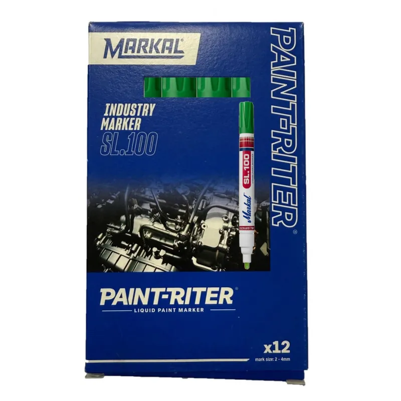 12 Marqueurs Peinture Indélébile Toutes Surfaces MARKAL? SL100 – Mine 3MM – VERT Marque