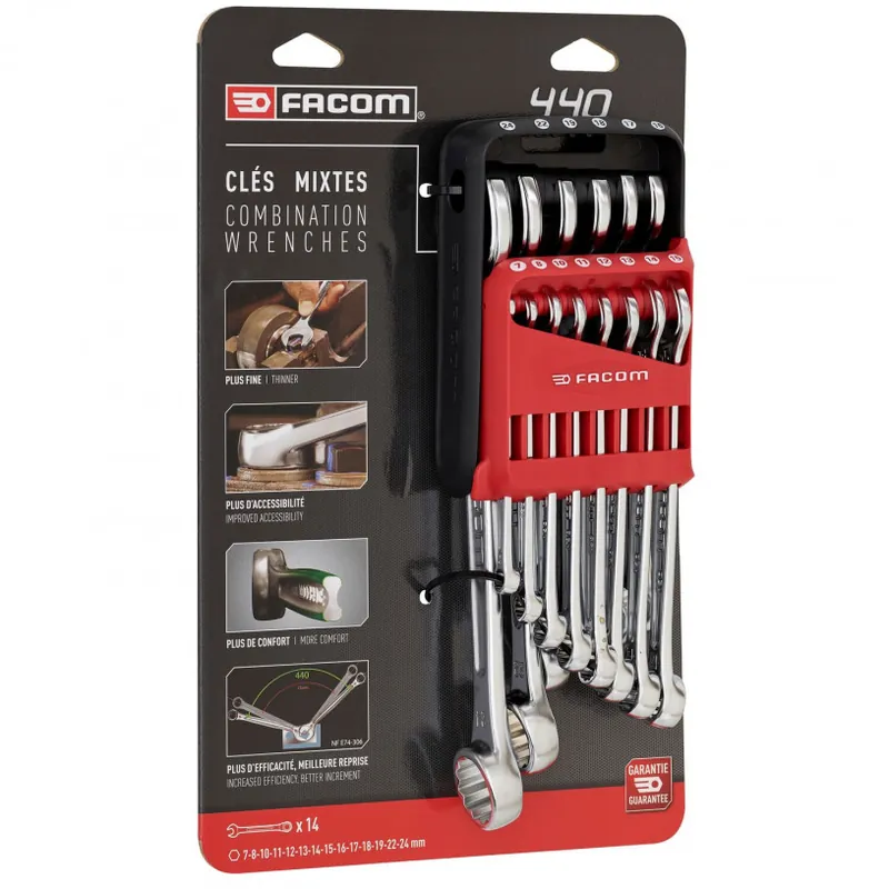 Jeu Clés Mixtes Métriques Série 440 - Etui Rack - FACOM? Rack 14 Clés (7>24) Certifié