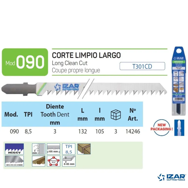 LAME SCIE Sauteuse Bois - Etui de 3 Lg 105 MM - Capacité 8 > 65 MM Prix Cassé