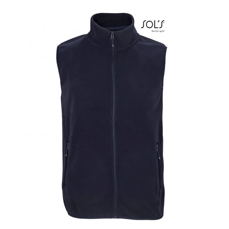 Quantité Limitée Gilet Polaire Polyester Zippé Sans Manche 280 Gr - Bleu Marine 3XL
