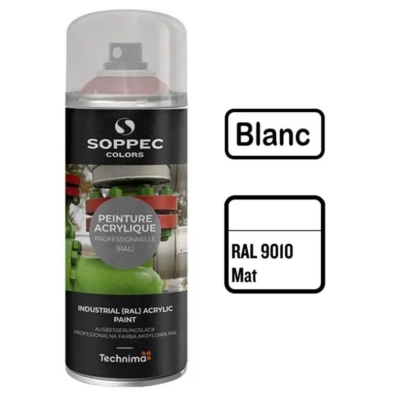 Peinture Acrylique Aérosol 520 ML Blanc Mat - 9010 Nouvel Arrivage